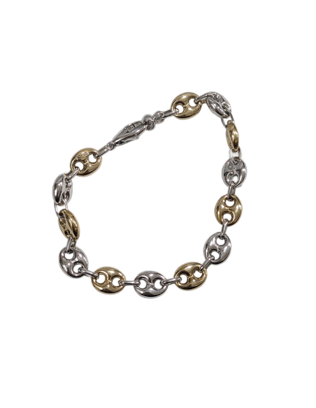 Bracciale catena Marinara in Argento dorato bianco e rosè