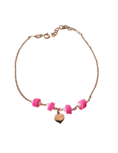 Cavigliera in Argento 925 con elementi Fluo o Rosso  - dorato Rosè