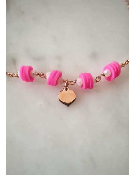 Cavigliera in Argento 925 con elementi Fluo o Rosso  - dorato Rosè