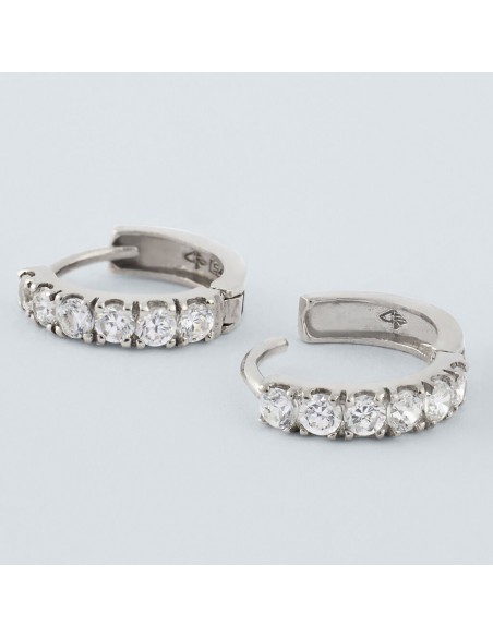 Orecchini Stroili Cerchi Oro Bianco Cubic Zirconia