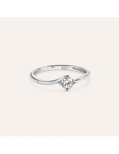 Anello Stroili Oro Bianco Solitario zircone