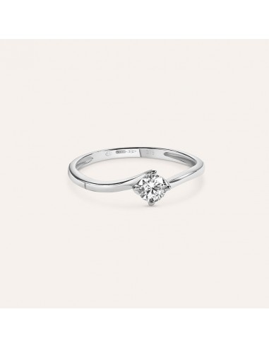 Anello Stroili Oro Bianco Solitario zircone