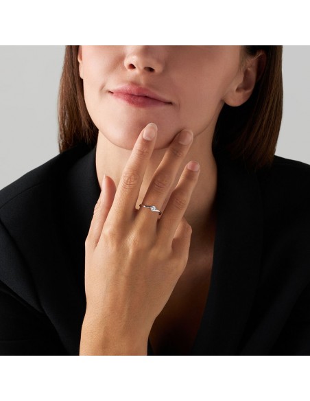 Anello Stroili Oro Bianco Solitario zircone