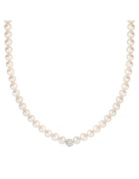 Collana Stroili Perle e cristalli in oro Bianco