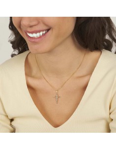 Pendente Stroili Croce Oro giallo e Bianco 2