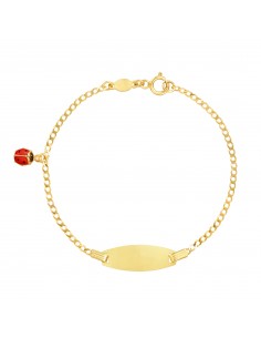 Bracciale Stroili in Oro Targhetta Bimbi Coccinella smaltata