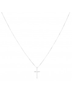 Collana Stroili con Croce Oro Bianco e Cubic Zirconia