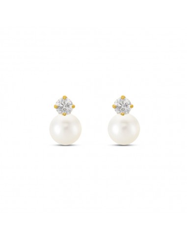 Orecchini Stroili Oro Giallo Perle D'Acqua Dolce Cubic Zirconia