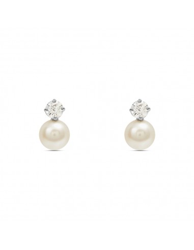 Orecchini Stroili Oro Bianco Perle D'Acqua Dolce Cubic Zirconia