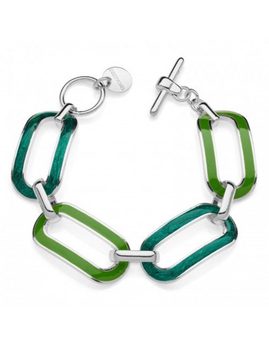 Bracciale Unoaerre argentato con smalto verde