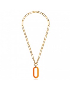 Collana Unoaerre con pendente smaltato arancio