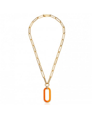 Collana Unoaerre con pendente smaltato arancio