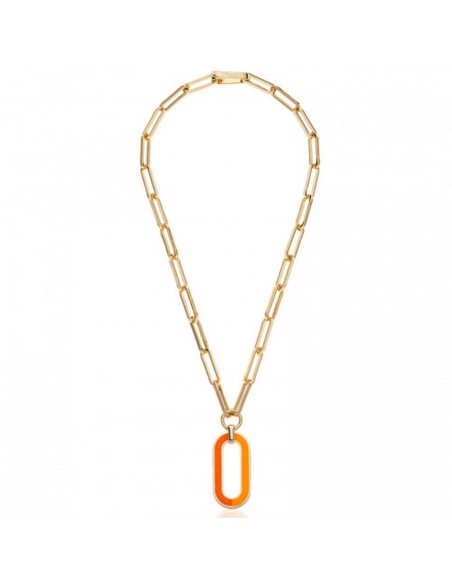 Collana Unoaerre con pendente smaltato arancio