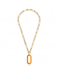 Collana Unoaerre con pendente smaltato arancio 2