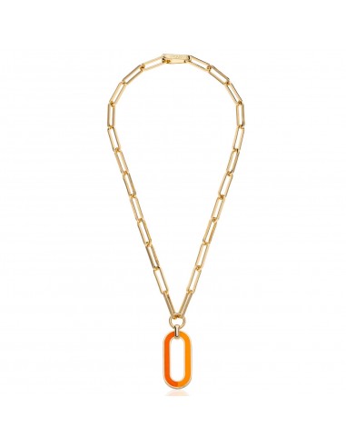 Collana Unoaerre con pendente smaltato arancio