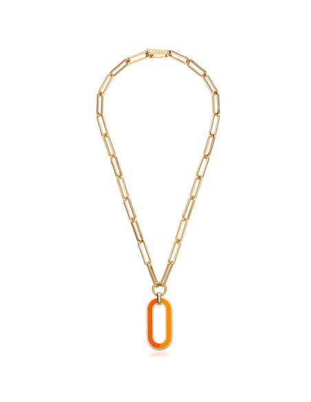 Collana Unoaerre con pendente smaltato arancio