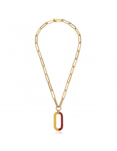 Collana con pendente smaltato rosso e giallo