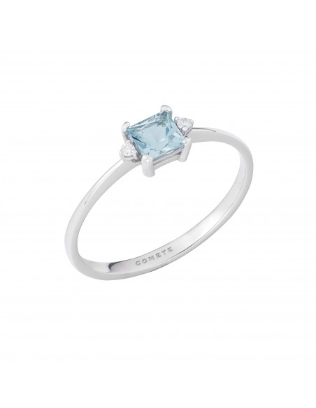 Anello Comete con Acquamarina e Diamanti in Oro