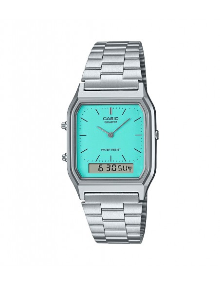 Orologio Casio Vintage AQ-230A-2A2MQYES - Design Analogico e Digitale  quadrante Azzurro Acqua