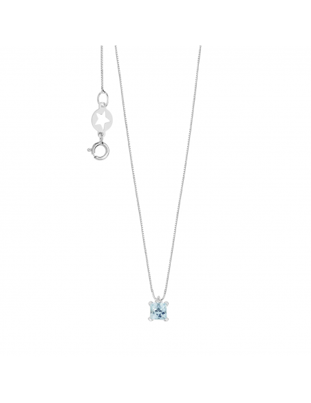 Collana in Oro con Acquamarina e Diamanti Comete