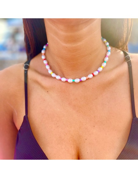 Collana Perle Multicolor regolabile