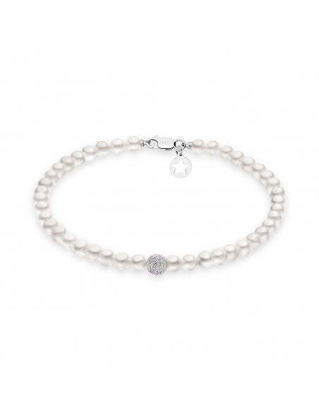 Bracciale in oro Comete perle 4,5/5 mm con sfera centrale in Oro