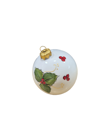 Pallina Albero in Porcellana di Capodimonte Dipinta a Mano – Addobbo Natalizio Perfetto per Regalo di Natale