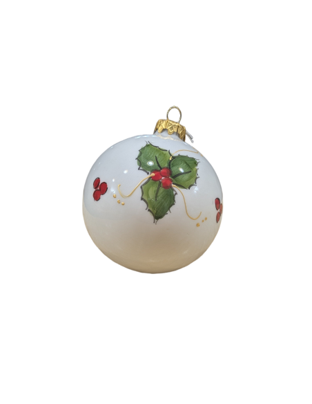 Pallina Albero in Porcellana di Capodimonte Dipinta a Mano – Addobbo Natalizio Perfetto per Regalo di Natale