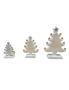 Porcellana Capodimonte Bianca Natalizia Albero di Natale decorato Buon Natale