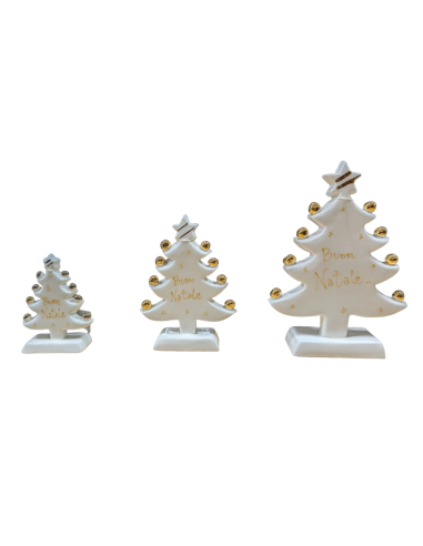 Porcellana Capodimonte Bianca Natalizia Albero di Natale decorato Buon Natale