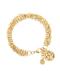 Bracciale  Catena piccola dorata 3 Fili con Pendente