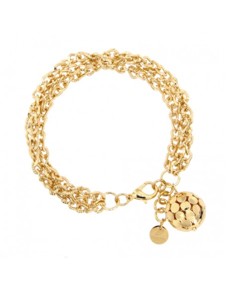 Bracciale  Catena piccola dorata 3 Fili con Pendente