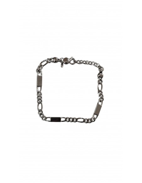 Bracciale catena e piastre in Argento