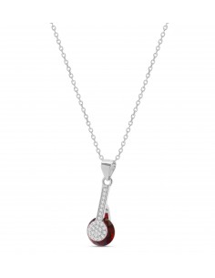 Collana in argento con Pendente con cristalli e Quarzo rosso