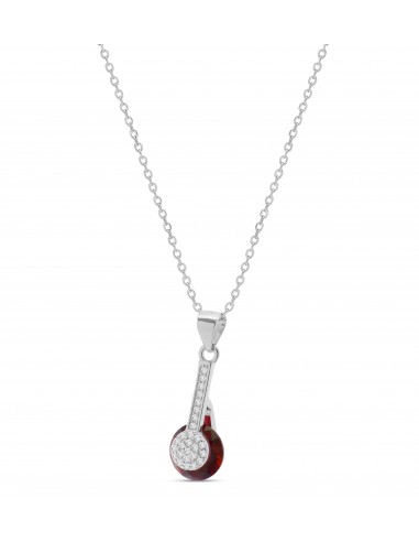 Collana in argento con Pendente con cristalli e Quarzo rosso