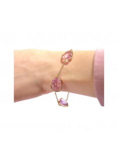 Bracciale in argento con quarzi rosa 2