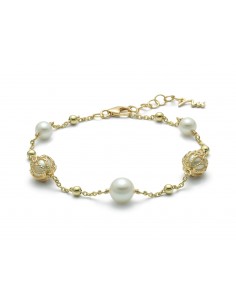 Bracciale Miluna Perle ingabbiate dorato