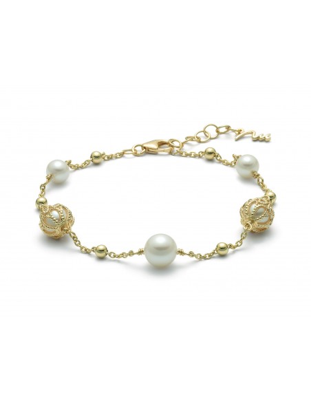 Bracciale Miluna Perle ingabbiate dorato