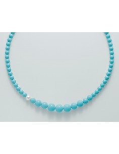Collana pasta di Turchese Miluna con Perla ed inserto in Oro - PCL4664