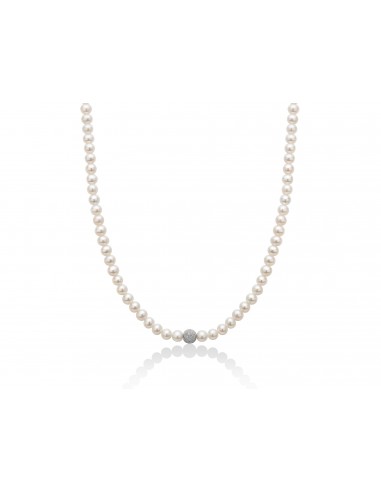Collana Miluna in perle con sfera in oro centrale - PCL1834V