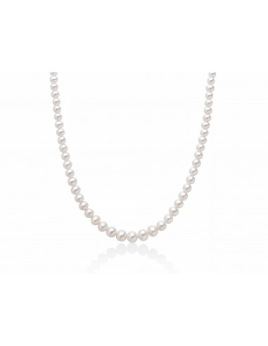 Collana Miluna Filo Perle a scalare chiusura Oro bianco