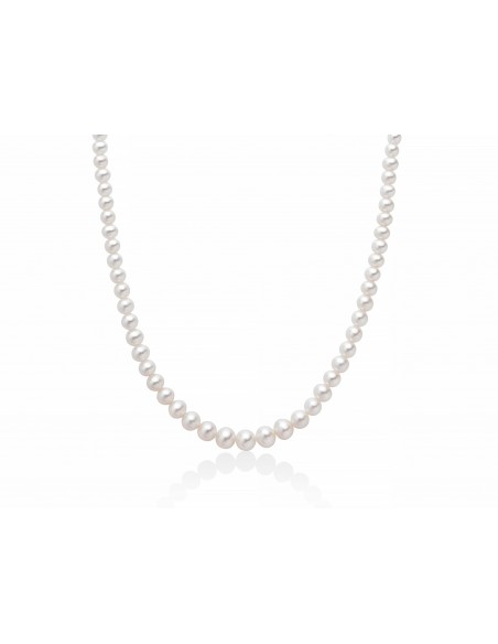 Collana Miluna Filo Perle a scalare chiusura Oro bianco