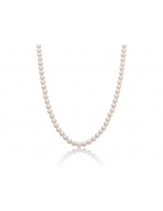 Collana Miluna Filo Perle chiusura Oro bianco