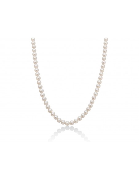 Collana Miluna Filo Perle chiusura Oro bianco