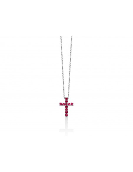 Miluna Croce in Oro con Rubini