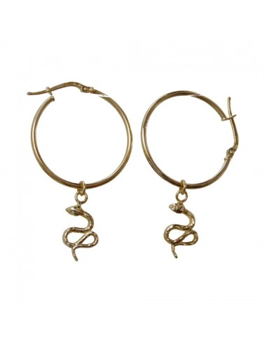 Cerchi in Argento bagnati in Oro con Serpente Pendente