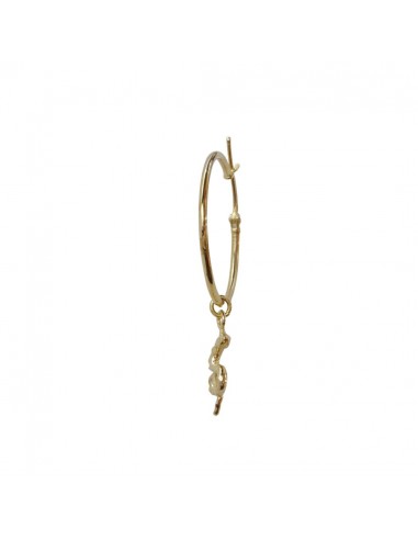 Cerchi in Argento bagnati in Oro con Serpente Pendente