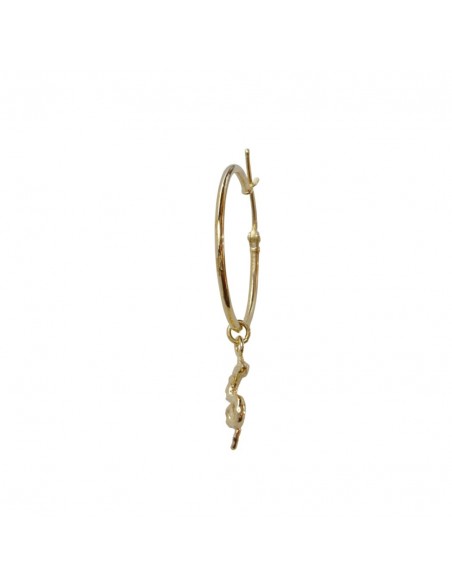 Cerchi in Argento bagnati in Oro con Serpente Pendente