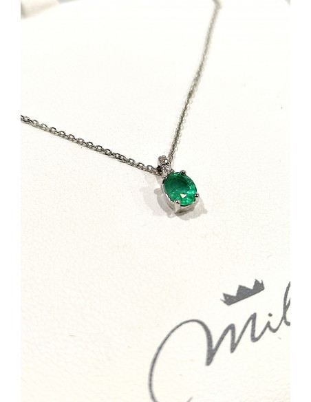 Miluna collana e pendente in Oro con Smeraldo