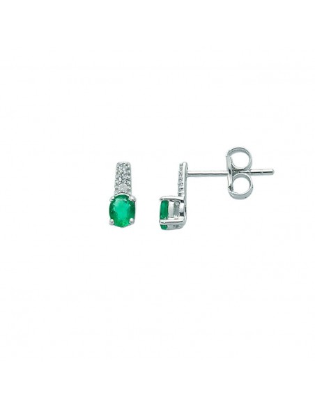 Miluna Orecchini   Oro Bianco  Diamanti e Smeraldi ERD2110V2X